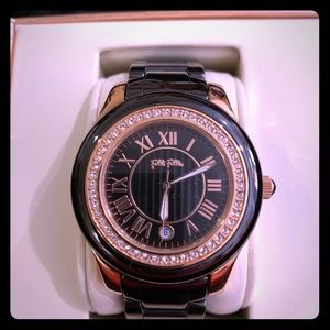 Folli Follie Womens Watch Black Rose Gold